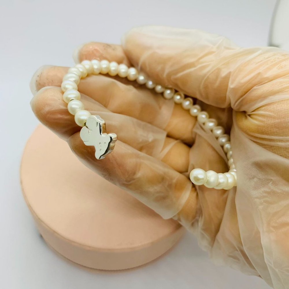 Tous Silver Bear Bracelet with pearls